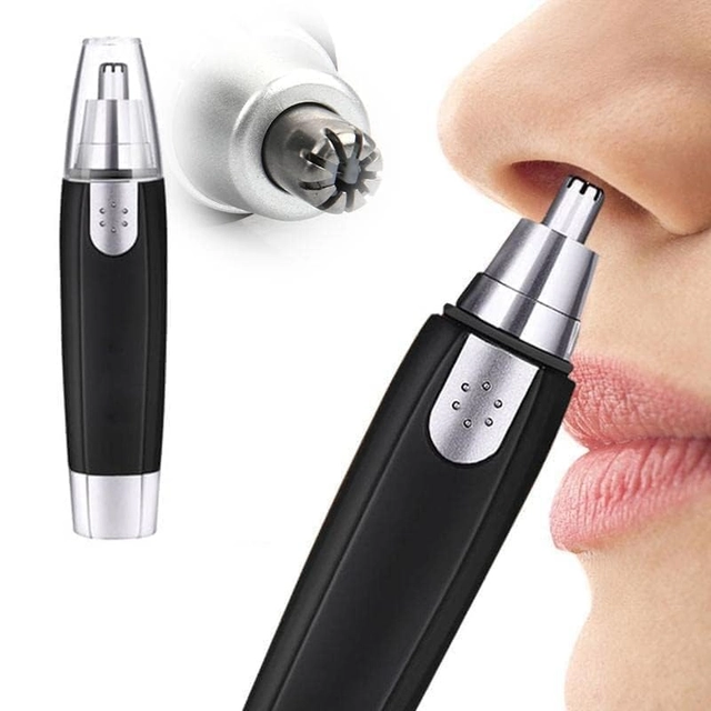 3-in-1 Rechargeable Nose & Ear Hair Trimmer (Black & Silver)