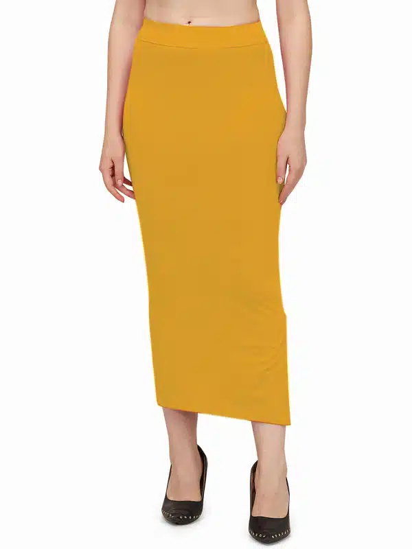 Saree Shapewear Petticoat for Women (Mustard, XL) (S-54)
