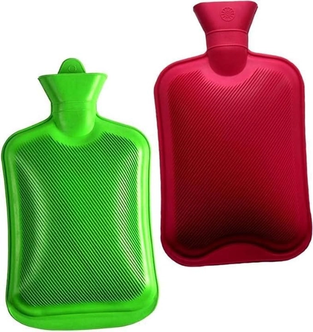 Rubber Hot Water Bag for Pain Relief (Multicolor, 2 L) (Pack of 2)