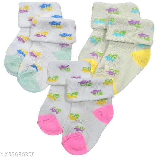 Cotton Socks for Kids (Multicolor, Pack of 3)