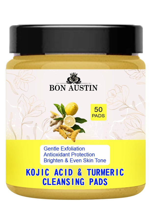 Bon Austin Turmeric & Kojic Acid 50 Pcs Cleansing Pads (Pack of 1)