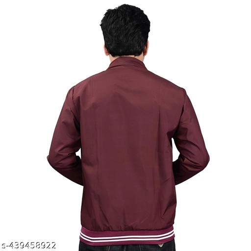 Polyester Jacket for Men (Maroon, M)