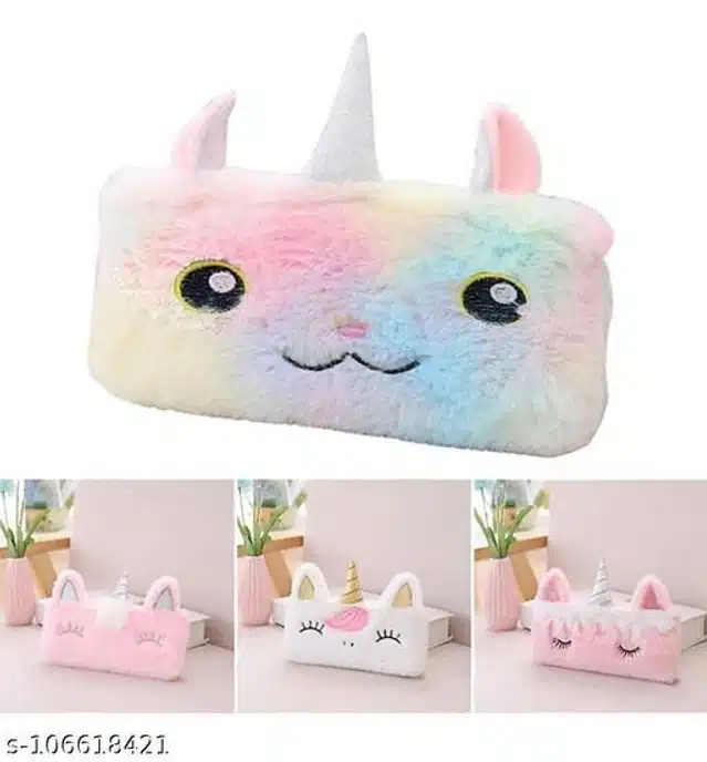 Unicorn Fur Pouch for Girls (Multicolor)