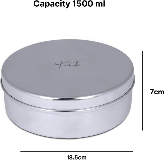 Inkitch Stainless Steel Storage Container with Lid for Kitchen (Silver)