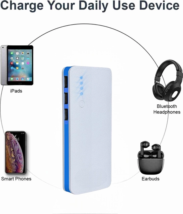 20000 mAh Power Bank (White & Blue)