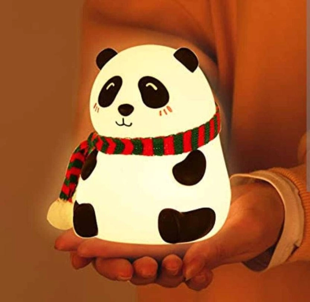 Cute Panda USB Rechargeable, 7-Colors Changing Light, Room Decor Night Lamp  (14 cm, White, Pack of 1)