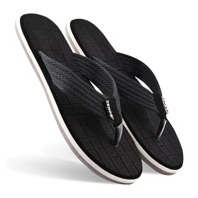 Stylish Lightweight Slippers for Men (Black, 10) (AE-50)