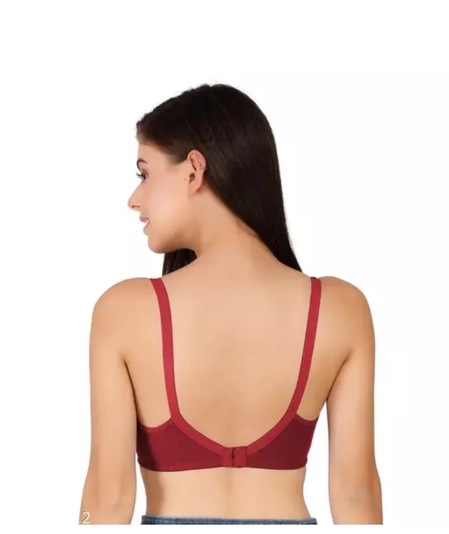 Polycotton Non Padded Bras for Women (Multicolor, 32) (Pack of 3)