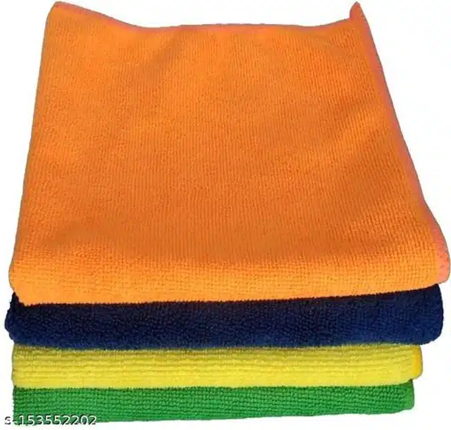 Microfiber Bath Towel (Multicolor, 40x40 cm) (Pack of 4)