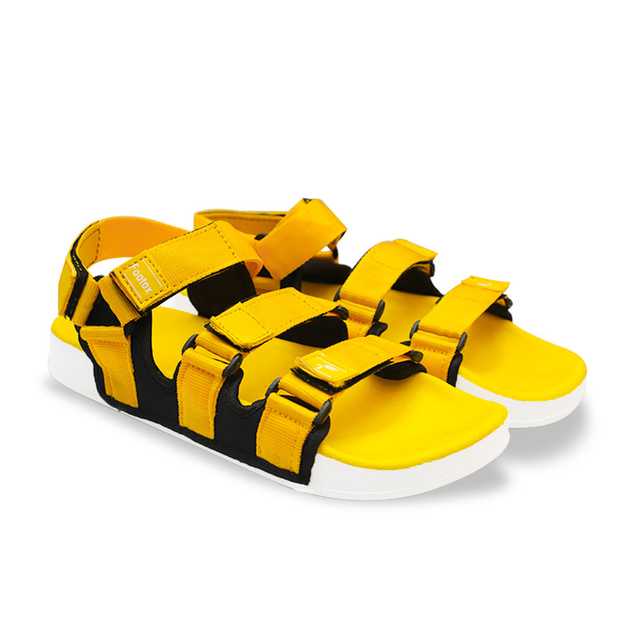 Footox Stylish Mens Sandals & Clogs (Yellow, 8) (F-884)