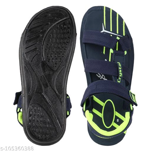 Sandals for Men (Black & Navy Blue, 6) (Pack of 2)