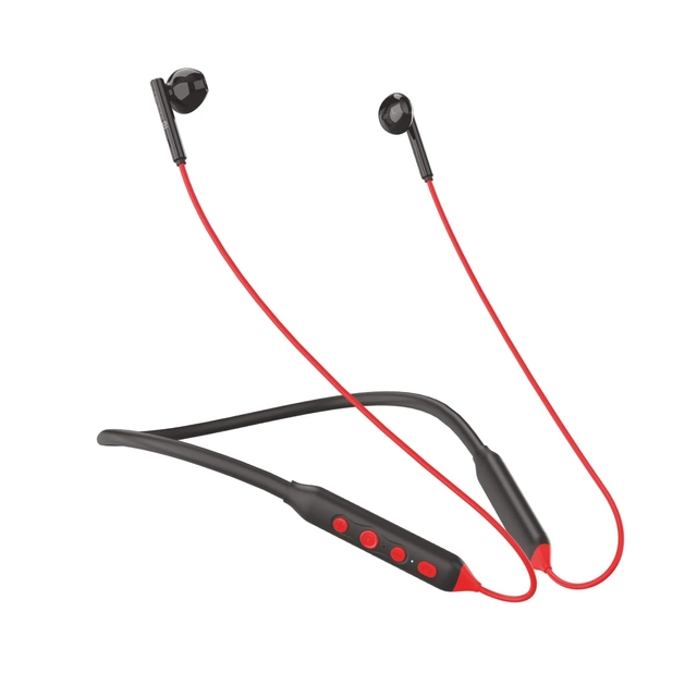 Portronics Wireless Bluetooth in-Ear Neckband with Mic (Red & Black)