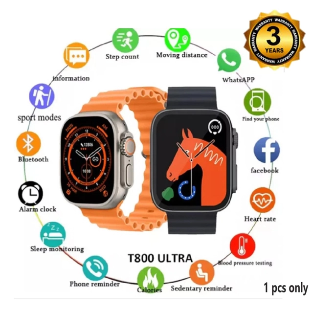 Nylon Strap Smart S8 Ultra Smart Watch for Men & Women (Orange)