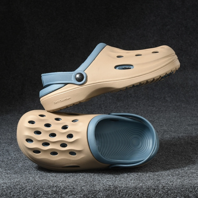 Clogs for Men (Peach & Blue, 8)