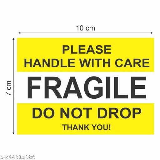 Fragile Handle with Care Stickers (Multicolor, 7x10 cm) (Pack of 100)