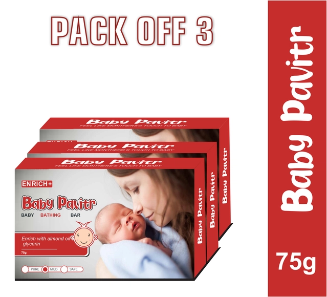 Enrich Plus Baby Pavitr Bathing Soap (75 g, Pack of 3)