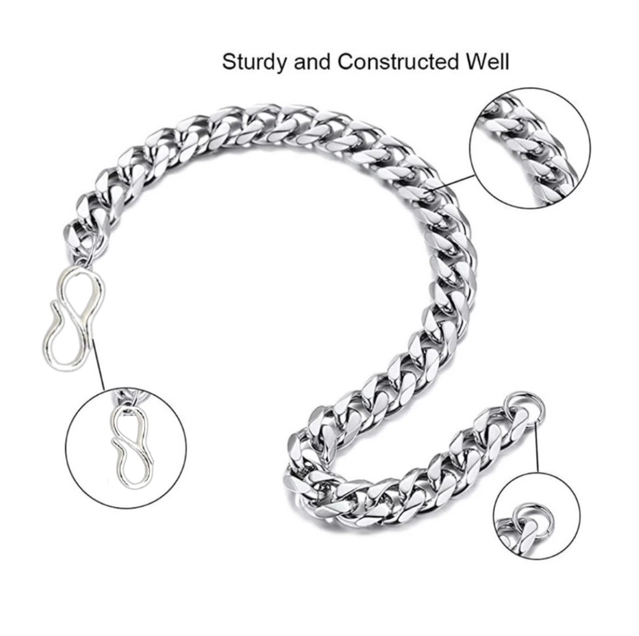 Silver Plated Adjustable Length Bracelet for Men & Boys (Silver, 20 cm)