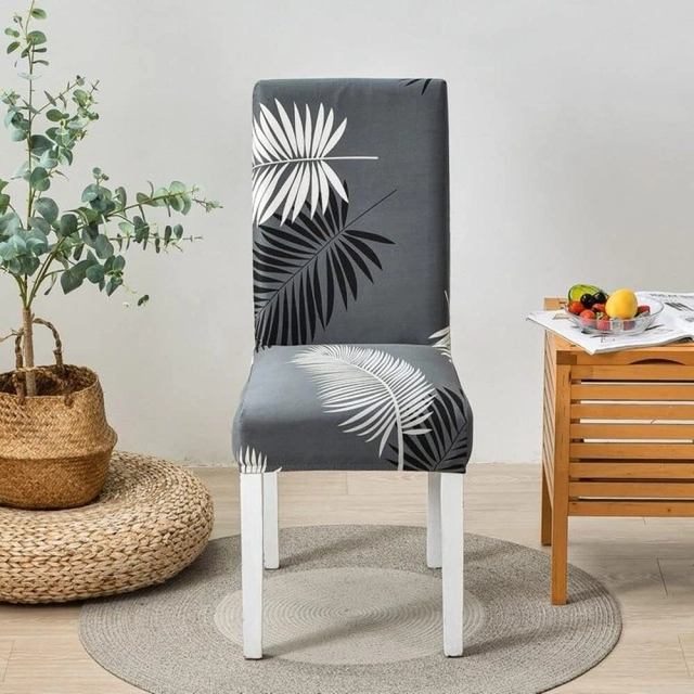 Polycotton Printed Chair Cover (Grey, 45x50 inches)