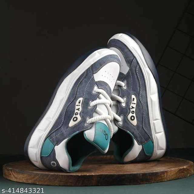 Sports Shoes for Men (Blue & White, 6)