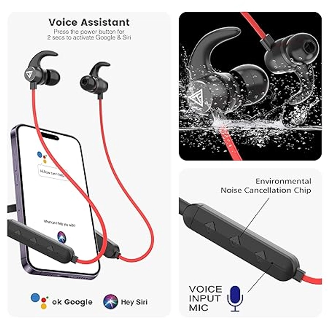 Xtune FIRE-145 Wireless Bluetooth in-Ear Neckband (Black & Red)