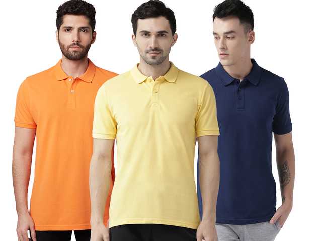 Galatea Cotton Blend Polo T-Shirt for Men (Pack of 3) (Multicolor, Xl) (G964)