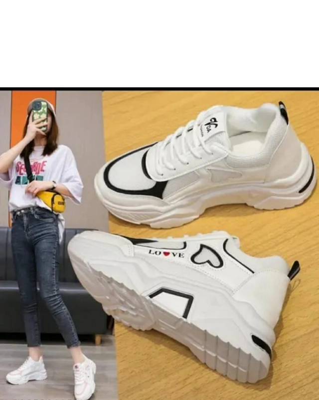 Sneakers for Women (White & Black, 3)