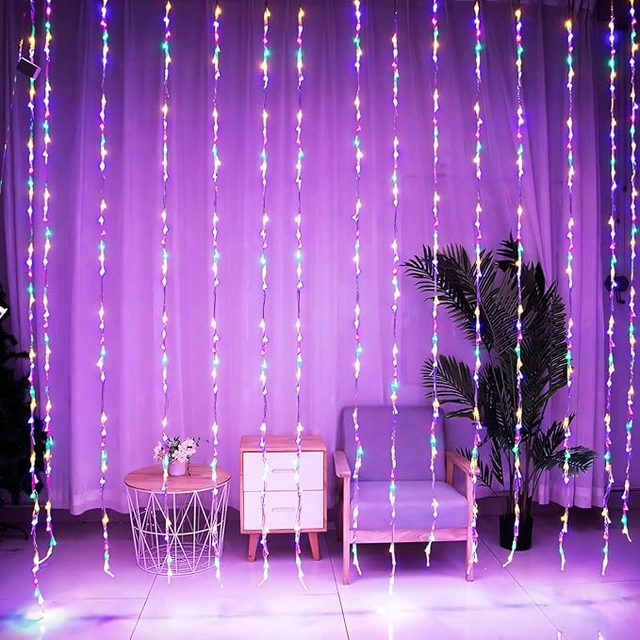 Waterfall Curtain LED Diwali Lights (Multicolor, 3 m)