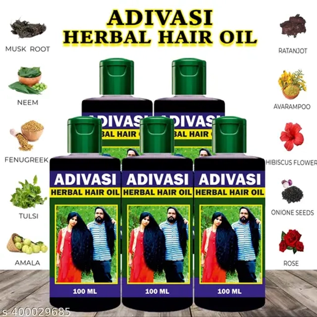 Adivasi Herbal Hair Oil (100 ml, Pack of 5)