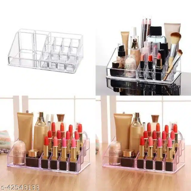 Plastic 16 Grid Makeup Kits Organizer (Transparent)