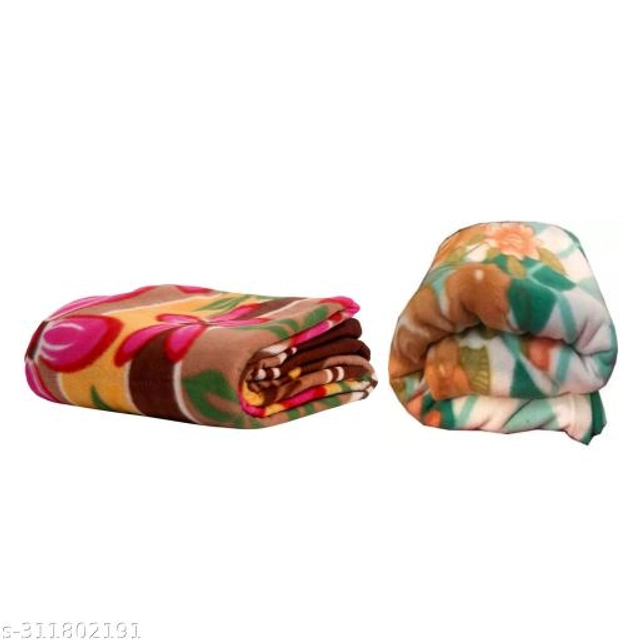 Cotton Blankets for Home (Pack of 2) (Multicolor, Free Size)