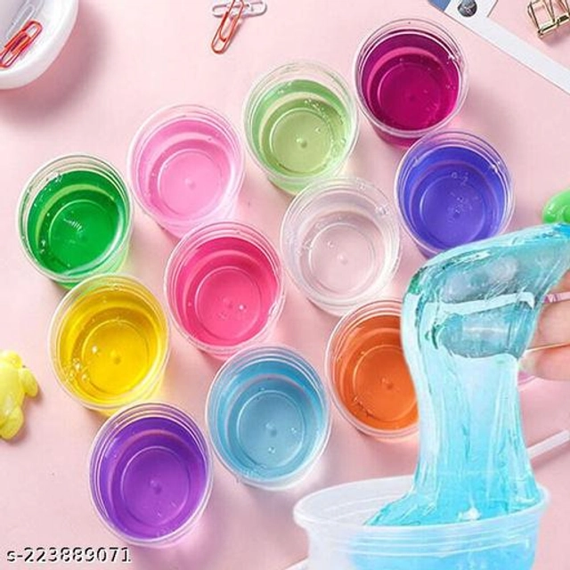 Non-Toxic Clear Crystal Slime for Kids (Multicolor, Pack of 6)