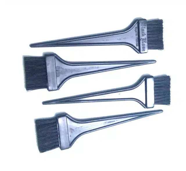 Plastic Hair Dye Brushes (Pack of 4, Black)