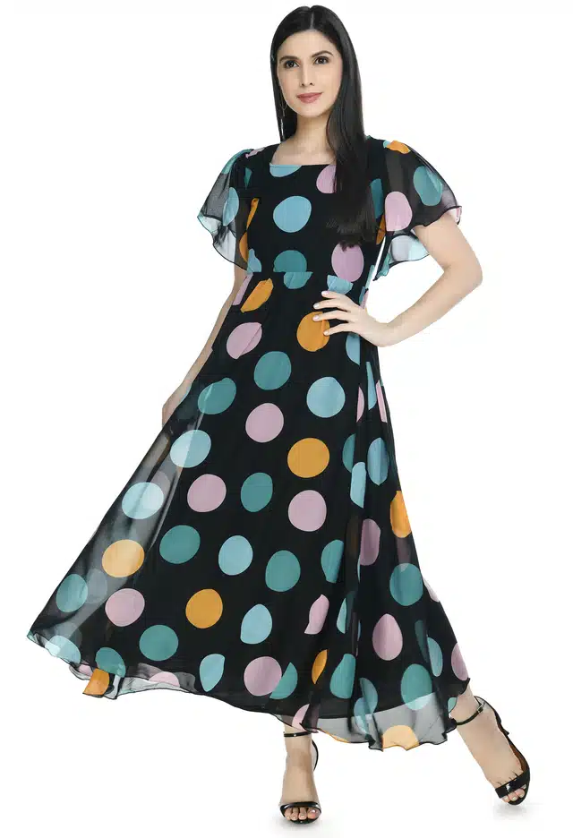 Women's Maxi Dress (Multicolour, XXL) (OD-370)