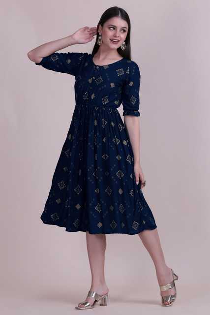 Warthy Ent Kurti For Womens (Blue, M) (A-44)
