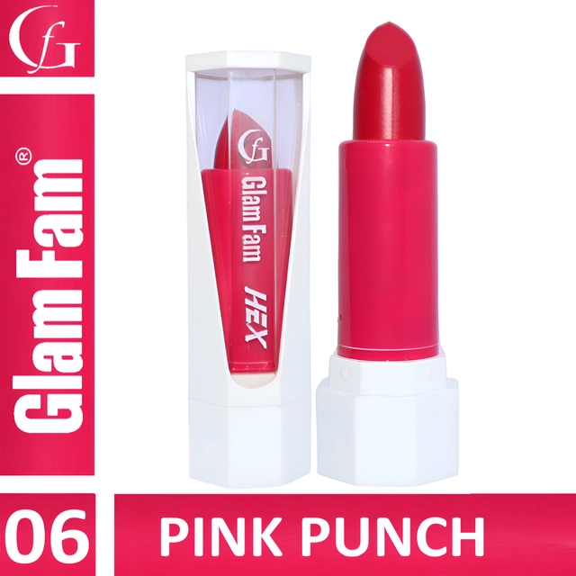 Glam Fam Smudge Proof Creamy Ultra Matte Long Lasting Lipstick (Pink Punch )
