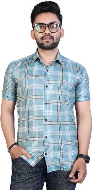 Casual Shirt for Men (Light Blue, XL) (ASM474)