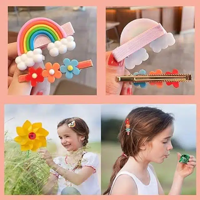Hair Clips for Girls (Assorted, Pack of 6)