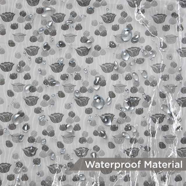 PVC Waterproof Shower Curtain (Grey, 84X54 Inches) (SPM-28)