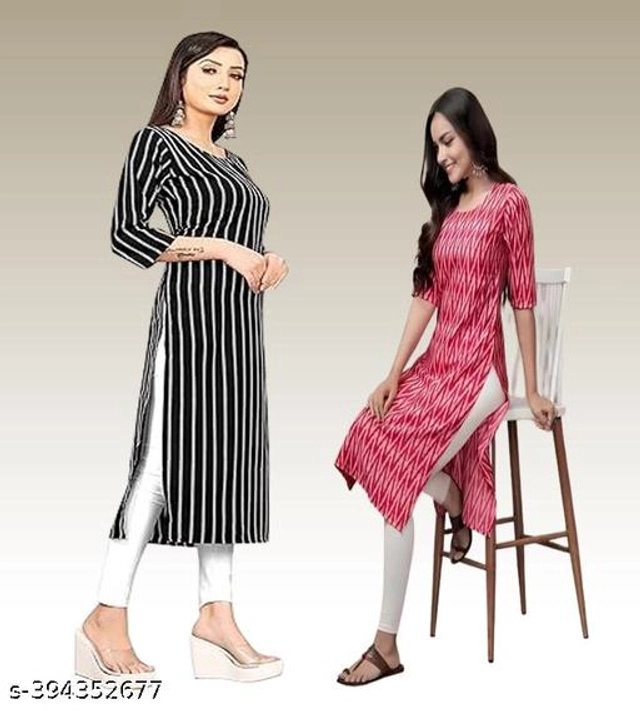 Crepe Kurtis for Women (Multicolor, S) (Pack of 2)