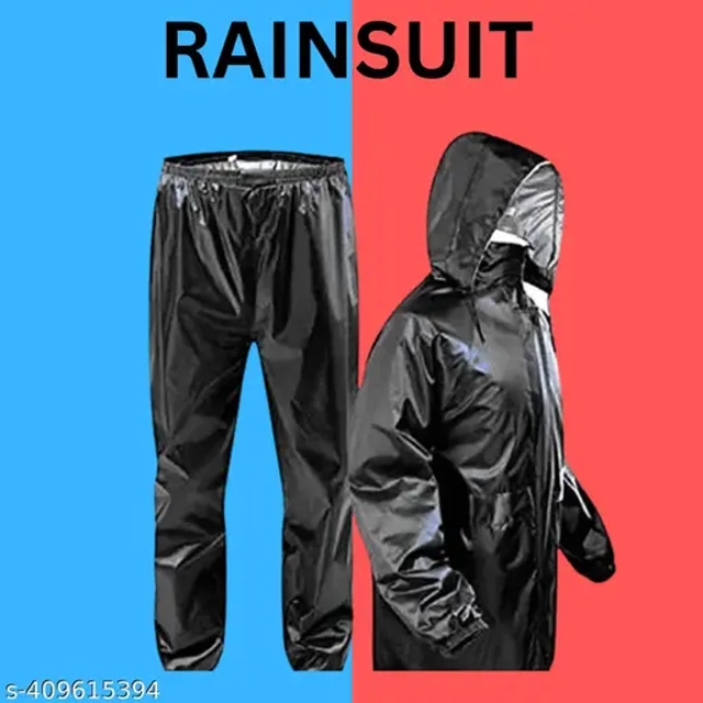 Plastic Raincoat for Men (Black, Free Size)