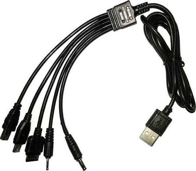 Pinak Plastic Multipin 5 In 1 Fast Charging USB Cable (Black) (PS-41)