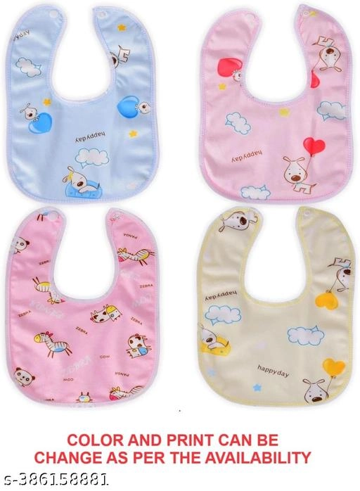 Polycotton Printed Bibs for Baby (Multicolor, Pack of 5)