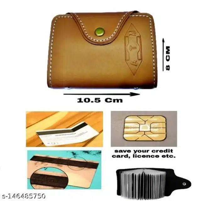 10 Pcs Card Slots Holder for Unisex (Black & Brown, Pack of 2)