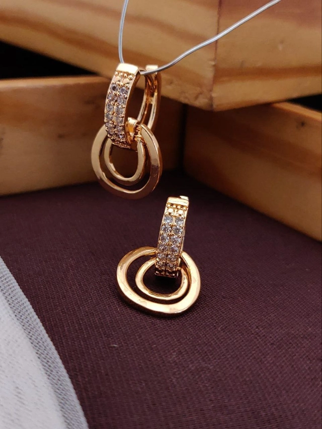 Alloy Gold Plated Earrings for Women (Rose Gold)