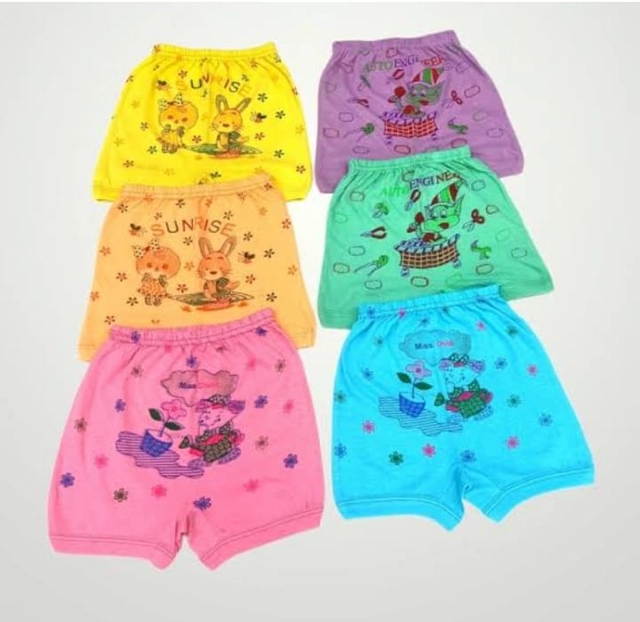 Cotton Printed Bloomers for Girls (Multicolor, XS) (Pack of 6)