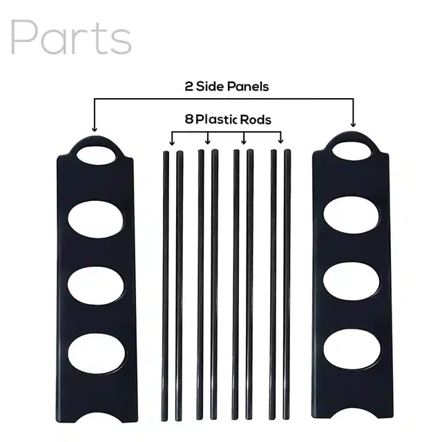 Foldable Shoe Organiser Rack (Pack of 1, Black) (RS-82)
