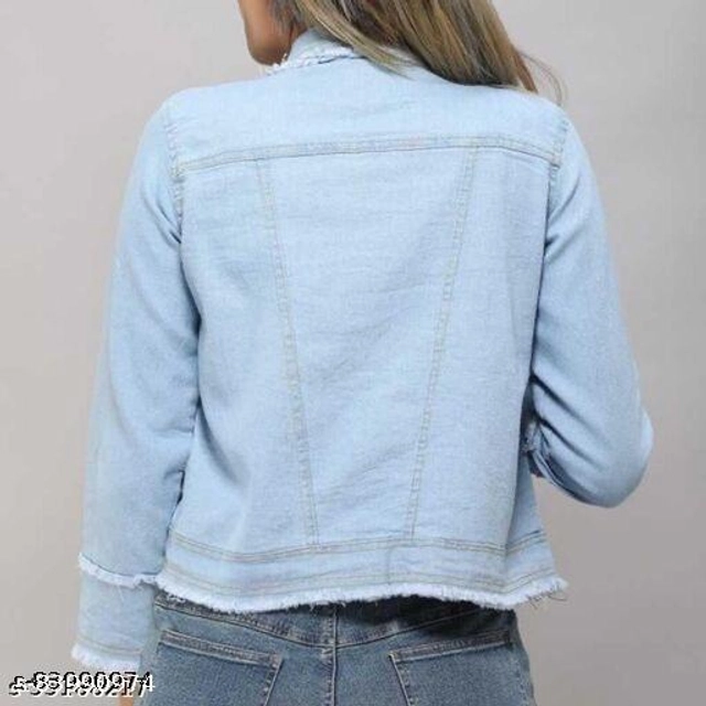 Full Sleeves Solid Jacket for Women & Girls (Sky Blue, S)