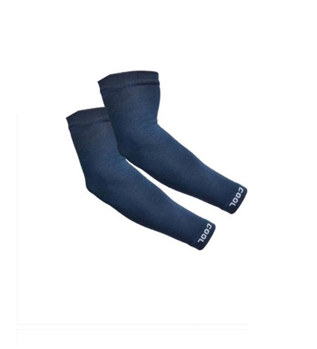 Cotton Stretchable Arm Sleeves for Men & Women (Navy Blue, Set of 1)