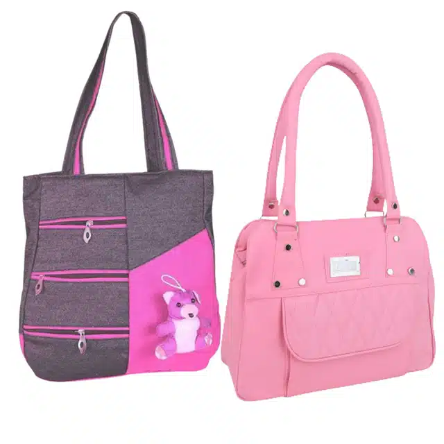 Handbags for Women (Pink, Pack of 2)