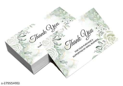 Combo of 150 Pcs Thank You Stickers (1.5 inches) & 50 Pcs Visiting Card (3.5x2.1 inches) (Multicolor, Set of 2)